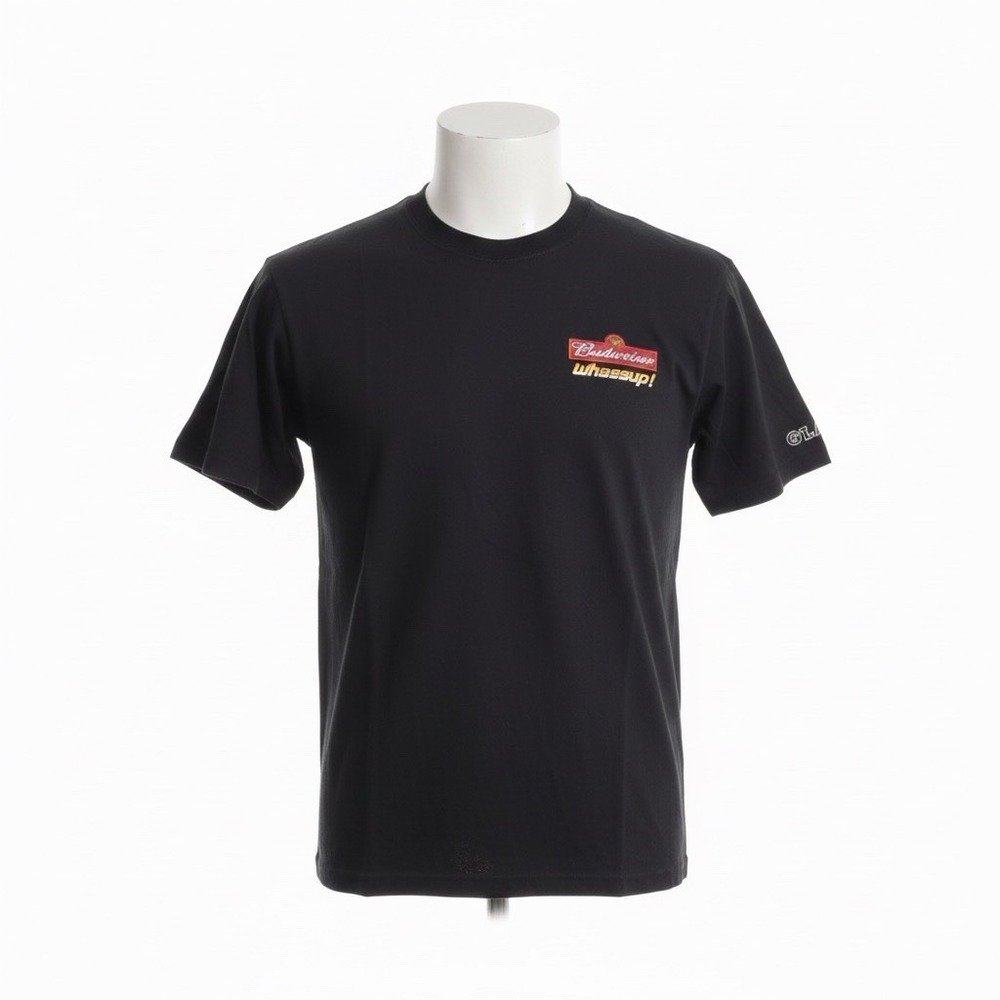 Budweiser Shirt Unisex‎ Large Black Waasup! Have a Bud 90s Vintage Breweriana